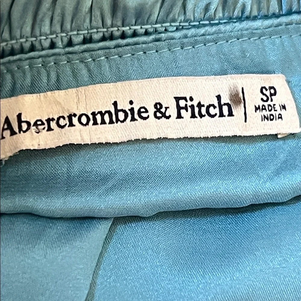 Abercrombie & Fitch Smocked Bodice Satin Maxi Dress with side slit Size Small